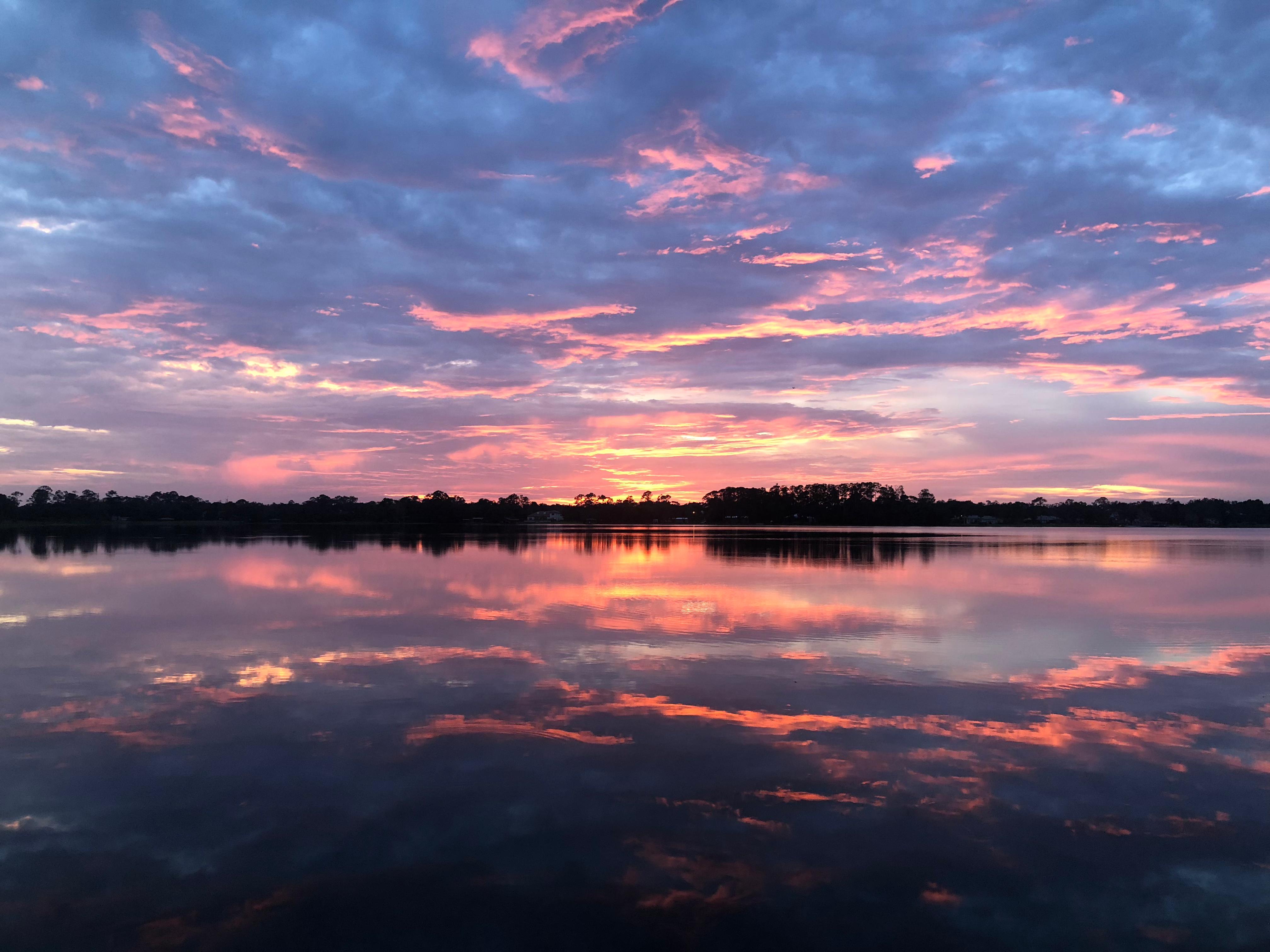 Sunset over Hendon Lake in Osceola County, adjacent to the Lake Nona corridor, Central Florida