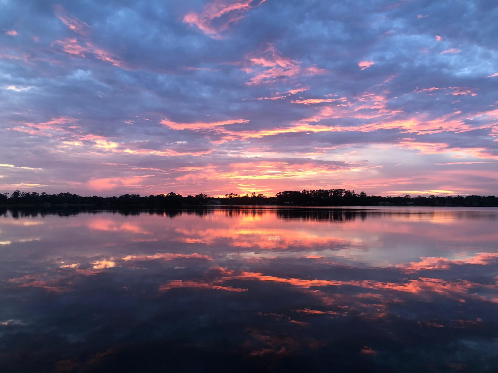 Sunset reflected on Hendon Lake, Osceola County, Florida
